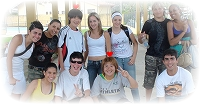 女子ブラジル留学　アグアス・ジ・リンドイア市　元ブラジル代表3人と：With 3 of former Brazilian national team players at Águas de Lindóia 